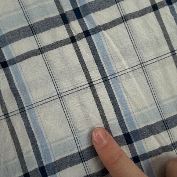 Quiksilver Quicksilver Button Up Men Short Sleeve Blue Plaid Large Cotton Blend - Picture 16 of 16